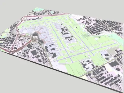 International airport in Canada 3D model