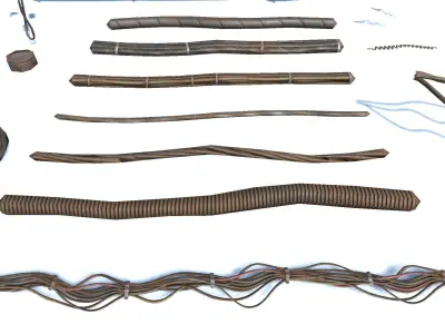 Wires pack Low-poly 3D model