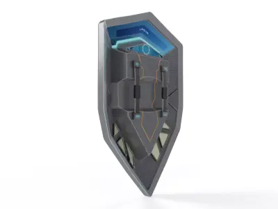 Sci-Fi Combat Shield - PBR Game Ready Low-poly 3D model