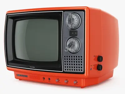 Retro Portable CRT Television TOSHIBA 9 Blackstripe C094U TV 3D model