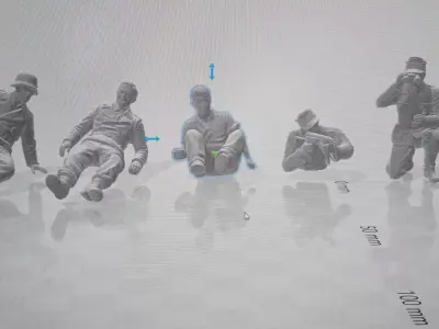 Wounded German Tank Crew 3D print model