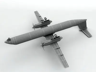 Bombardier Q-400 Airliner Low-poly 3D model