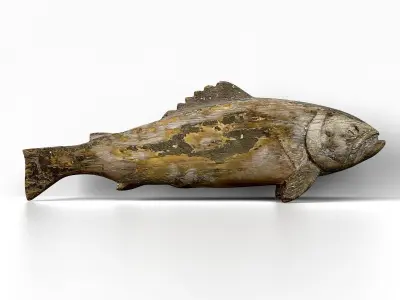 19th Century Folk Art Fish Weather Vane 3D model