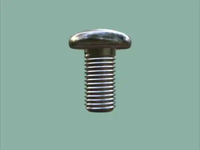 Steel Stained M10 Bolt Allen Pan Head 3D Model 3D model