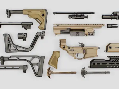 Sig Sauer MCX Rattler PDW Rifle Low-poly 3D model