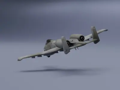 A-10Thunderbolt - fighter jet  Low-poly 3D model