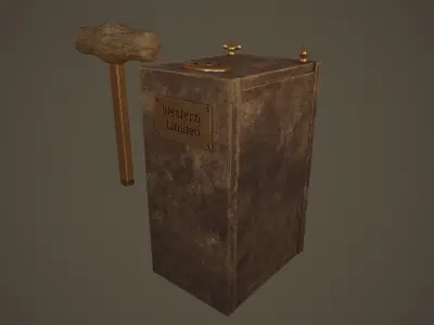 Dynamite Detonator Low-poly 3D model