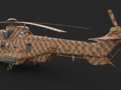 Eurocopter EC 725 Toy Wood 3D model