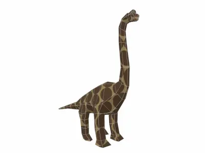 Dinosaur Brachiosaurus - 04 Low-poly 3D model