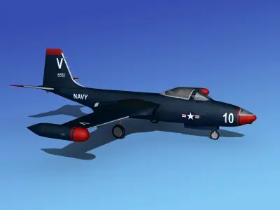 McDonnell F2H4 Banshee V02 3D model