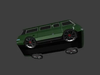 CyberDrunker hover car Free low-poly 3D model