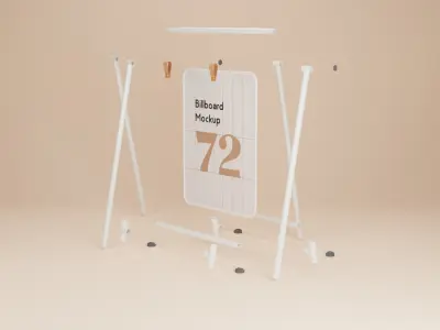 Sidewalk Billboard for Advertising 3D Model Low-poly 3D model