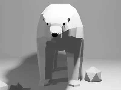 Polar Bear Low Poly Free low-poly 3D model