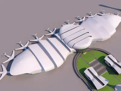 0196 - Airport Building 3D model
