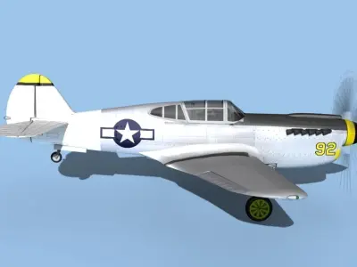 Curtiss P-40F Warhawk V09 USAAF 3D model