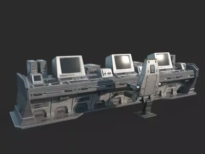 Computer Console of the Early Starry Future Sci-Fi Era 3D model