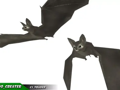 Low-poly Bat Rigged Animated Low-poly 3D model