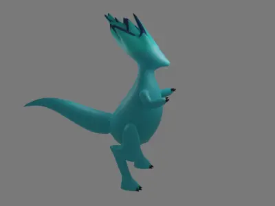 simple dragon model Low-poly 3D model