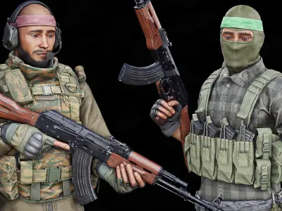 Modular Insurgents Pack V2 Low-poly 3D model