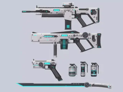 Scifi weapon collection 3D Model Pack