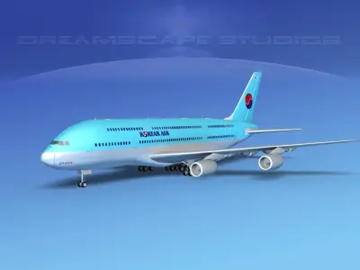  Airbus A380-800 Korean Air 3D model
