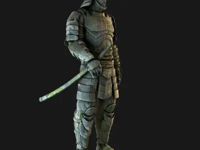 Statue of a Samurai 3D model