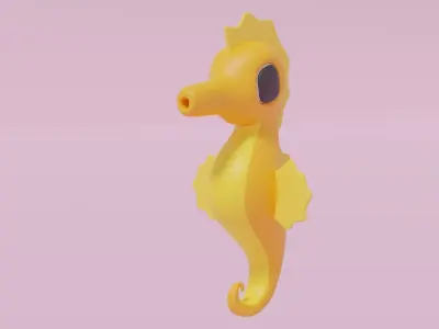 Cartoon Seahorse 3D model