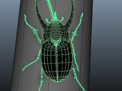 Chalcosoma Atlas beetle Textured no-rigging 3D model