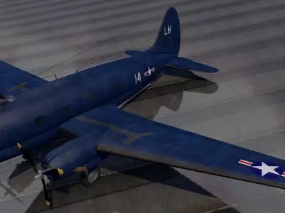 Curtiss-Wright C-46 Commando 3D model
