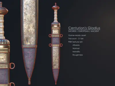 Centurion Gladius Low-poly 3D model