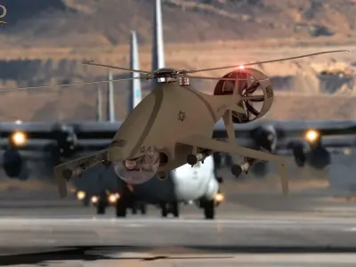 Sharkeye X UAS Tactical Helicopter Low-poly 3D model