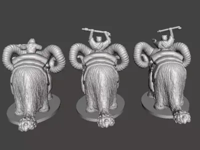 6MM SW TUSKEN ON BANTHA SET MINIATURE MODELS SCIFI GAMES EPIC 3D print model