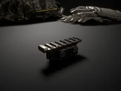 Ris plank and forearms AKS74U Low-poly 3D model