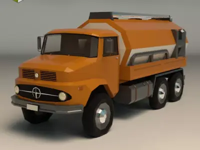 Low Poly Vintage Truck 03 Low-poly 3D model