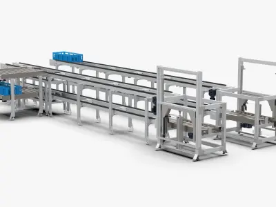 Double Layer Return and Double Speed Chain Assembly Line 3D model
