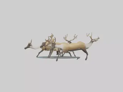 Caribou migrating model Low-poly 3D model