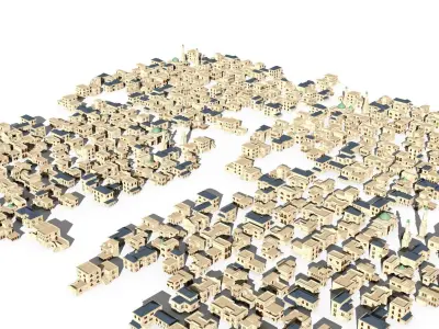 20 arabian building Low-poly 3D model