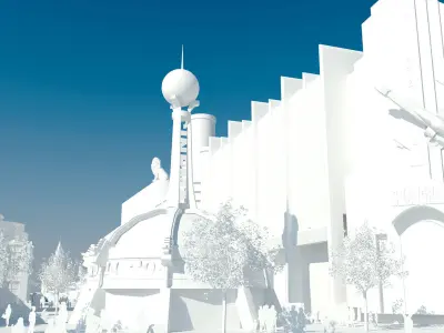 Cartoon colorful childrens theme park many amusement equipment 3D model