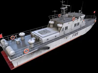 Predator Class Patrol Boat Game Ready Rigged LOD  Low-poly 3D model
