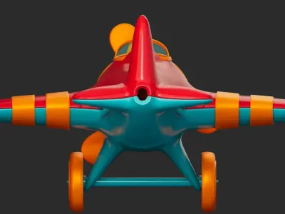 Cartoon Plane Low-poly 3D model Low-poly 3D model