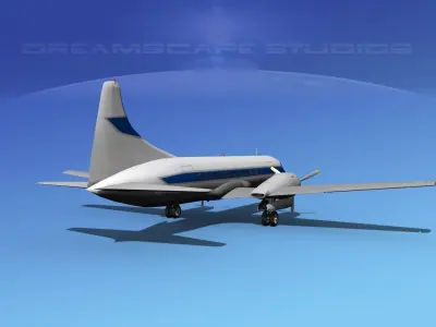Convair CV-340  Private 3 3D model