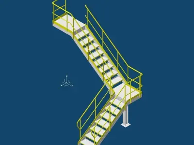 Staircase 001 3D Model 3D model
