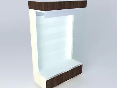 Kit821B display case with glass shelves Free 3D model