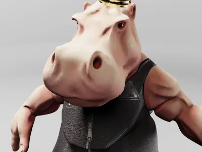 King Hippo 3D Print Model 3D print model