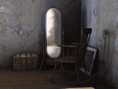 Antique Standing Mirror Free low-poly 3D model