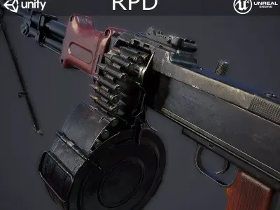 RPD Light Machine Gun Low-poly 3D model
