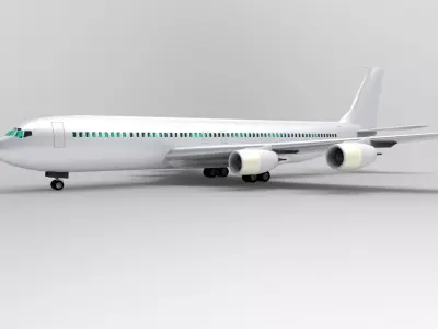 Boeing 707 Low-poly 3D model