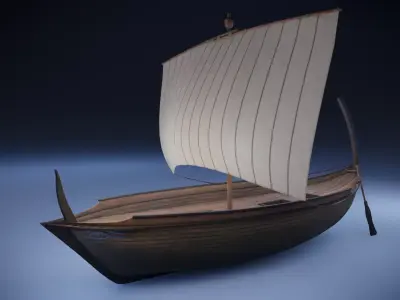 Ancient Ship Low-poly 3D model