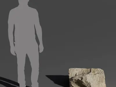  Pale Jagged Large Rock Boulder Model 