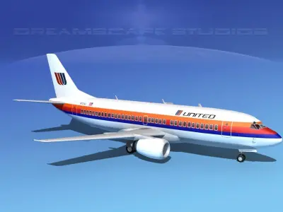 Boeing 737-300 United Airlines 2 3D model